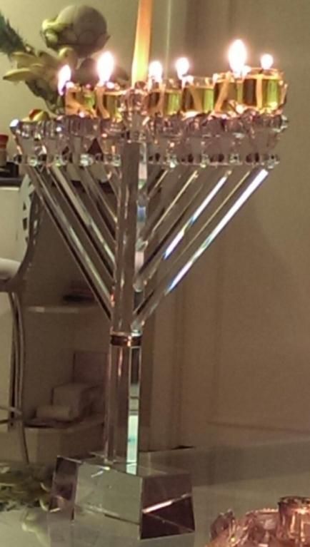 Standard Size Exquisite Crystal Rambam Menorah w/o engraving - JewFadz
