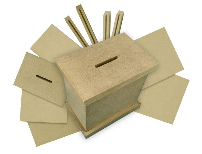 DIY Tzedakah Box Craft Kit – Includes 10 Wooden Pieces and Glue