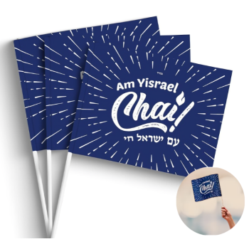 Laminated Am Yisrael Chai Flag - Ships From CA & PA
