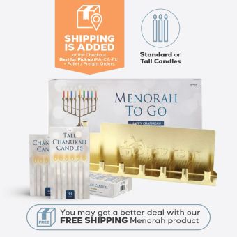 Prepacked Tin Mivtzoim Menorah Kits With Tall or Standard Candles 