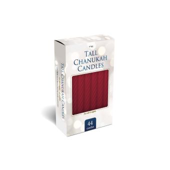 Taller Maroon Chanukah Candles - Single Box of 44 Candles