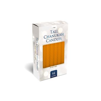 Taller Orange Chanukah Candles - Single Box of 44 Candles