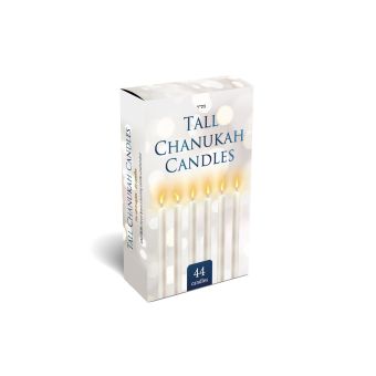 Taller White Chanukah Candles