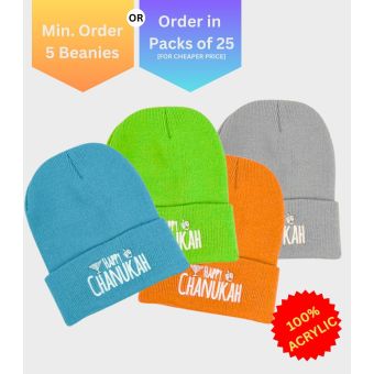 Happy Chanukah Beanies - Regular Embroidery