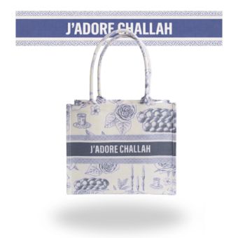 Blue - J'adore Challah Canvas Tote Bag - COMING SOON!