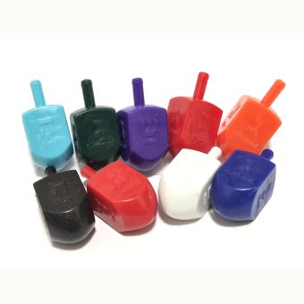Small Assorted Colors Plastic Dreidel - Cheapest