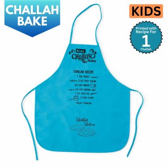 Light Blue - Nonwoven Kids Challah Bake Apron w/ Recipe [Yields 1 Challah]