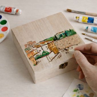 Small 4 Section wooden Purim tea box - PREORDERS! - Ready to Ship after 13 February