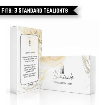 Empty Silver/White Neshek Box for 3 Standard Tealights