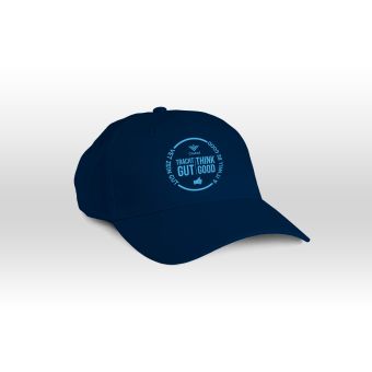 Navy Baseball Cap embroidered with Tracht Gut Vet Zein Gut – Think Good & It Will Be Good