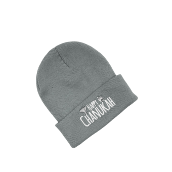 Chanukah Neon Grey Beanies Regular Embroidery