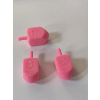 MEDIUM PLASTIC DREIDEL PINK