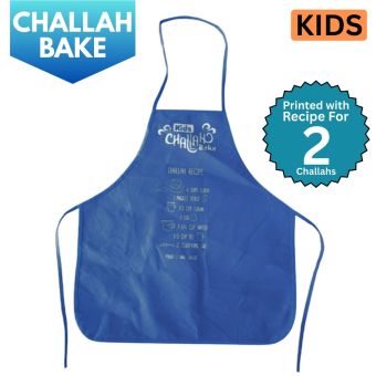 Dark Blue - Nonwoven Kids Challah Bake Apron w/ Recipe [Yield 2 Challahs]
