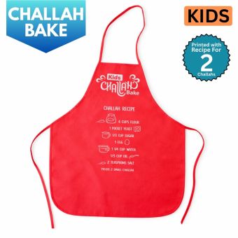Red - Nonwoven Kids Challah Bake Apron w/ Recipe [Yield 2 Challahs]