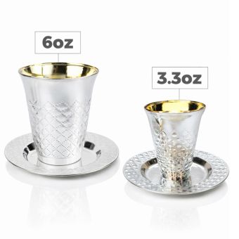 Plastic Silver Like Kiddush Cup & Cup + Saucer Set