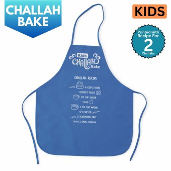 Dark Blue - Nonwoven Kids Challah Bake Apron w/ Recipe [Yield 2 Challahs]