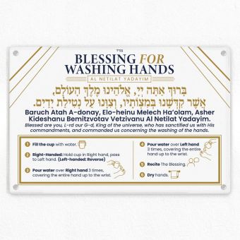 Acrylic Al Netilas Yadayim Sign - 18 x 12 inches