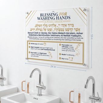 Acrylic Al Netilas Yadayim Sign - 3 Sizes!