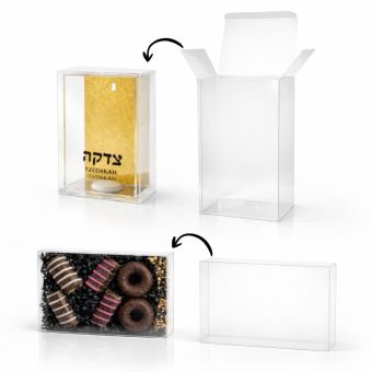 Clear Packaging Box Set for Tzedakah Box Presentation 