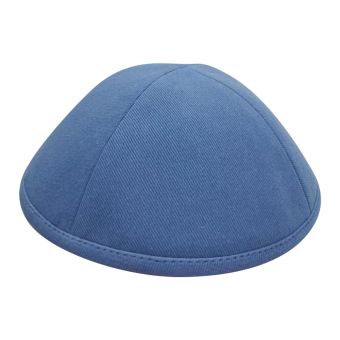 Plain Blue Yarmulkas - Size 4