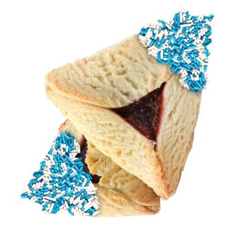 10lb Bulk Hamantashen (not individually wrapped) with Blue & White Sprinkles approx 110-120 pieces