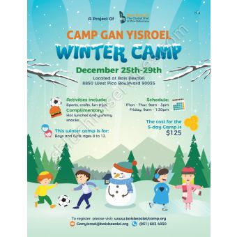 Camp Gan Israel Winter Camp Flyer Design