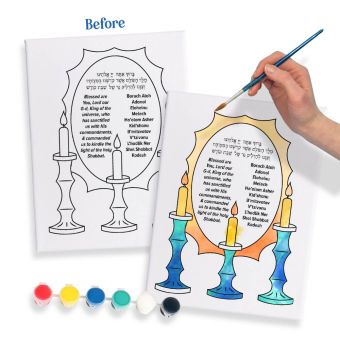 Shabbos Candlelighting Canvas 8x10 Inches