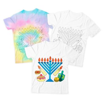 Color / Tie-Dye your own Chanukah Adult Tshirt - Small