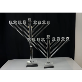 Exquisite Crystal Menorah without engraving - 9 Candle Crystal Menorah