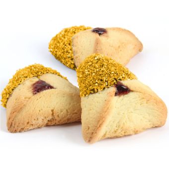 10lb Bulk Hamantashen (not individually wrapped) with Gold Crystal approx 110-120 pieces