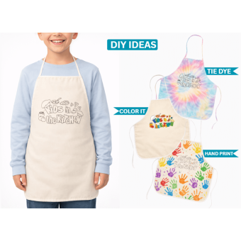 Kids In The Kitchen Apron [Tie Dye/Color Your Own] - Washable Polyester