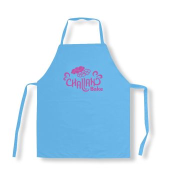 Light Blue Cotton Aprons Pink Writing Challah Bake