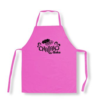PINK COTTON CHALLAH BAKE APRONS WITH BLACK PRINT