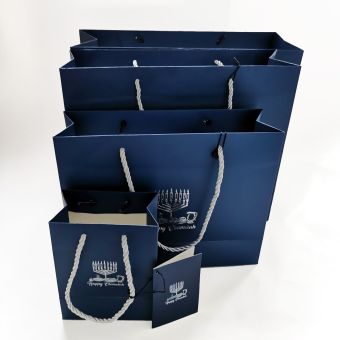 Chanukah Blue Gift Bag in different Sizes - JewFadz