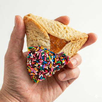 Jumbo Colorful Sprinkled Hamantashen Dairy-Free, Nut-Free - Individually Wrapped in Clear Packaging (Min: 18)