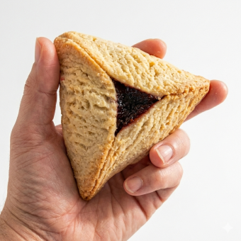 Jumbo Hamantashen Plain Dairy-Free, Nut-Free - Individually Wrapped in Clear Packaging (Min: 54)