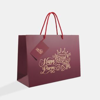 Large - Purim Gift Bag + Greeting Card 