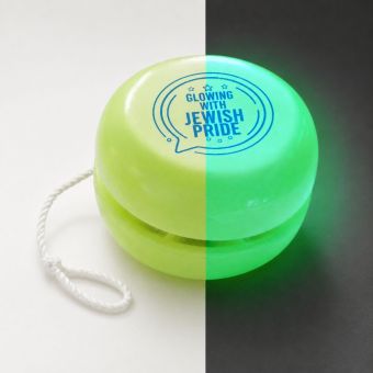Glow in the Dark “Glowing with Jewish Pride” Yoyo – Green Color, Battery-Free