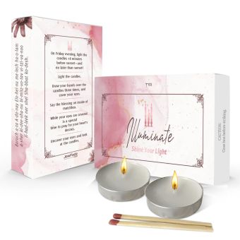 Pink Illuminating Neshek Candlelighting Kit with 2 tealights and matches
