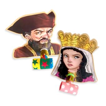 Haman & Vashti Noisemakers / Partyblowers / Purim Graggers