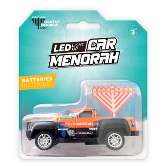 LED LIGHT UP CAR MENORAH ON PICKUP TRUCK - Orange / White