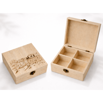 Small 4 Section wooden Purim tea box - PREORDERS! - Ready to Ship after 13 February