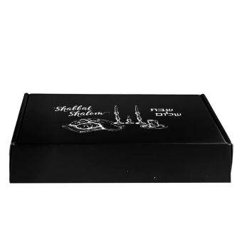 Shabbat Shalom Corrugated Challah Box 9x6x2.75