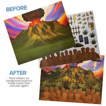 Shavous Har Sinai Reusable Sticker Scene 8.8 x 11 - Allowed on YOM TOV! 