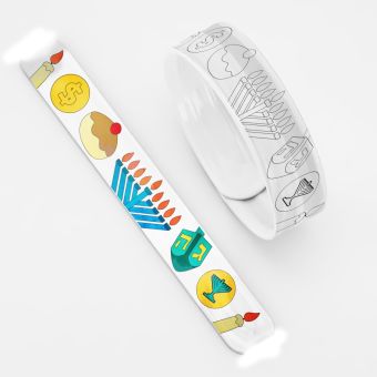 "Color it" Chanukah Slapband - Images only Style