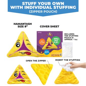 Build / Stuff your Own Plush Hamantash With Individual Stuffing 8" - YOM TOV FRIENDLY