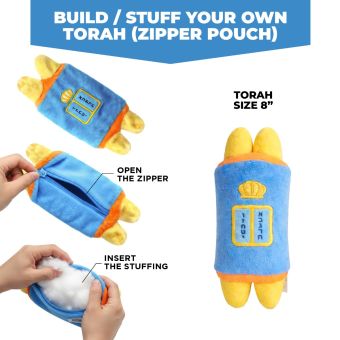 Build / Stuff your own 8" Torah (Zipper Pouch) - YOM TOV FRIENDLY