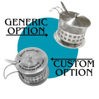 Rosh Hashanah Honey Dish with Spoon - Generic & Custom Engravable Options