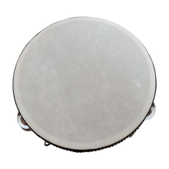 jewFadz 6 inch Wood Bulk Tambourine with the sheepskin drum head