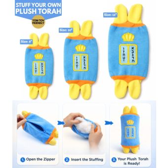 Stuff & Decorate Your Own Plush Torah (Zipper Pouch)  - YOM TOV FRIENDLY 